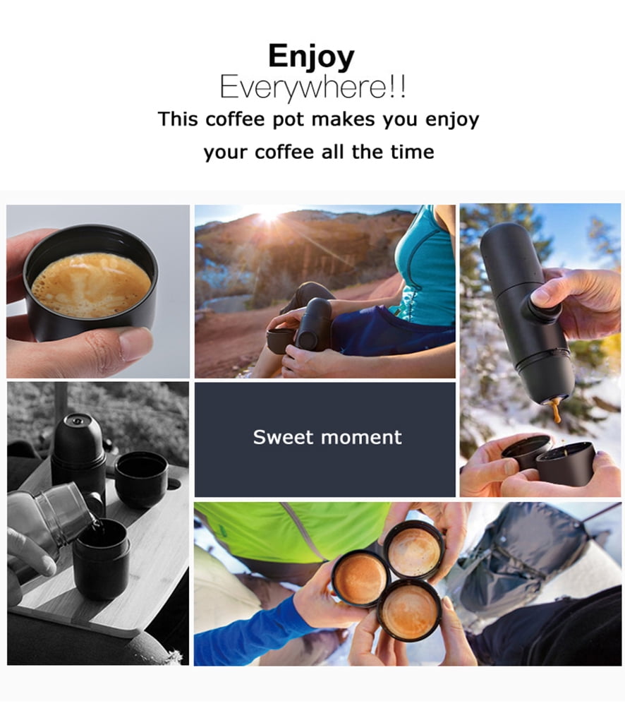 Techtongda Portable Manual Coffee Maker Espresso Maker Capsule Coffee Machine Suitable for Travel, outdoor, Home and Office