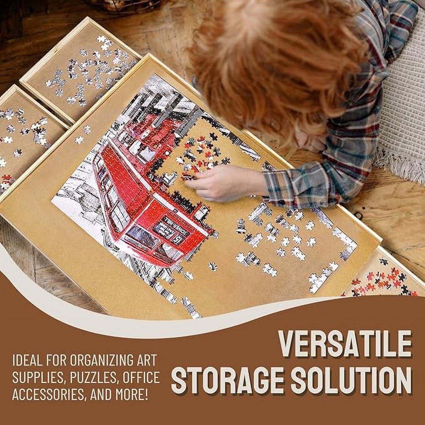 Tradeopia Casse-Tête Rotatif 1500 Pcs avec 4 Tiroirs et Couvercle