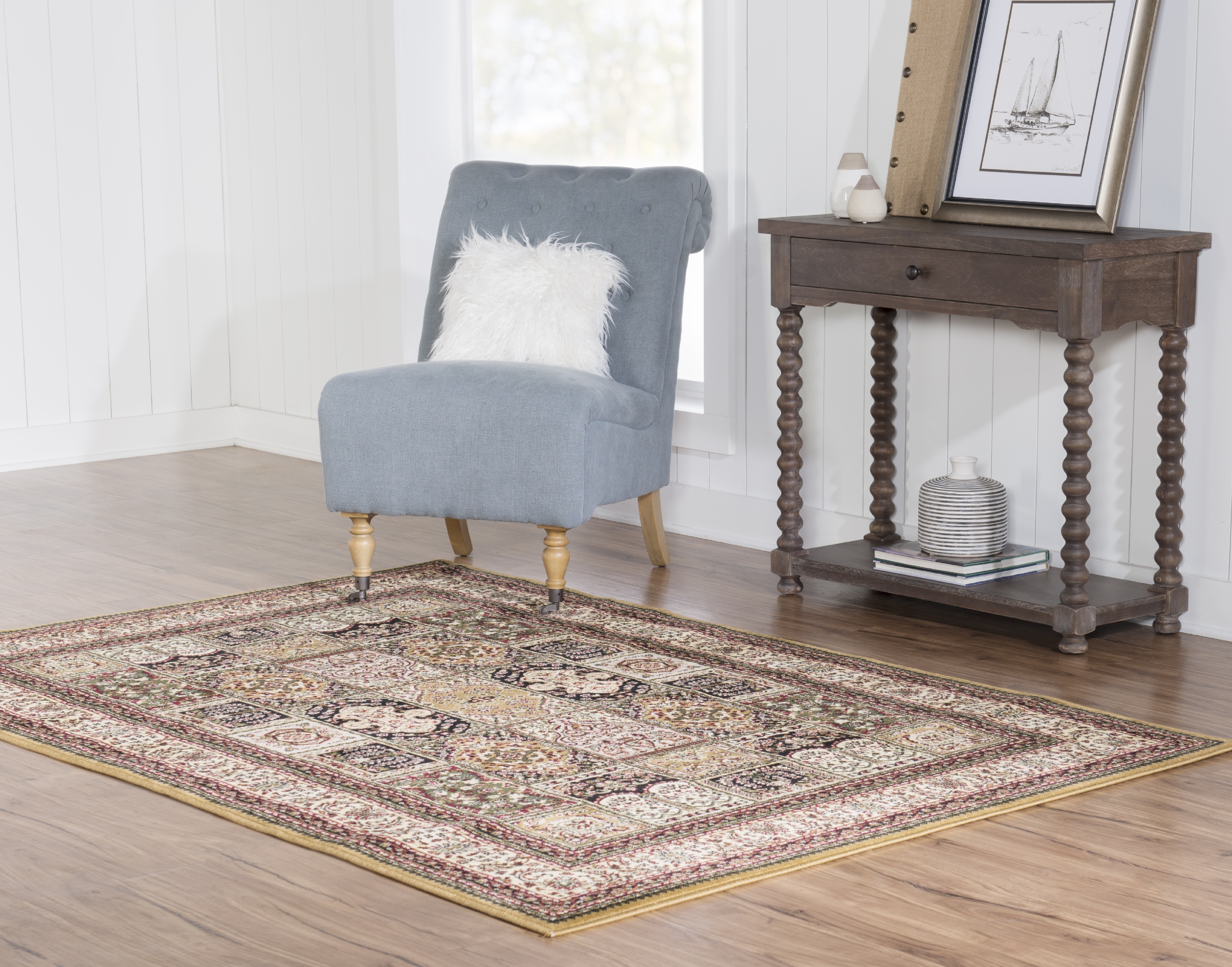 Persian Treasures Baktiyari Cream Area Rug 8x10 Plush Traditional Design