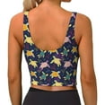 thumbnail image 4 of Goofa Turtle Printed Sports Bras for Women, High Impact Running Bra Workout Crop Tank Tops Longline Sports Bra Push up-Small, 4 of 9