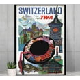 thumbnail image 2 of Switzerland - Fly TWA - Vintage Airline Travel Poster Travel Posters (24x36Inches-Framed), 2 of 6