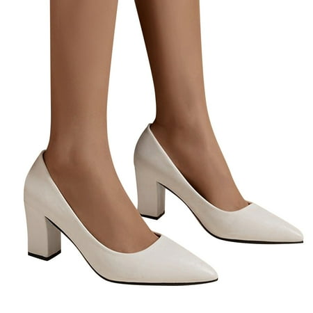 Oyedens High Heels Dress Shoes for Women Ladies Fashion Pointed Toe Wedding Work Pump Shoes