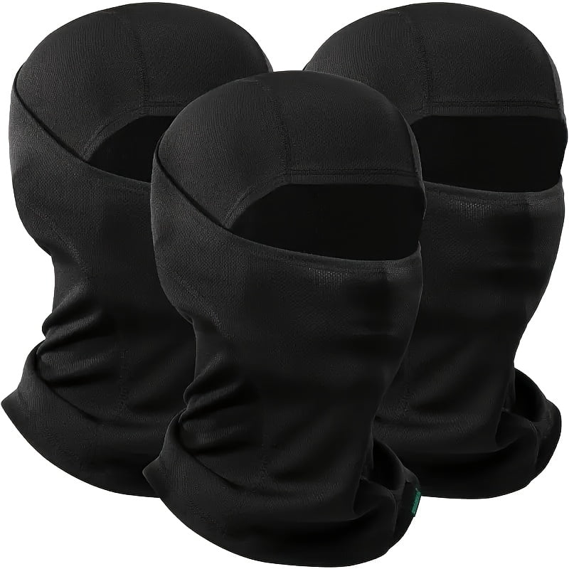 Balaclava Face Mask, Lightweight Breathable Outdoor Full Face Cover, Black, Available in 3/6/12 Packs
