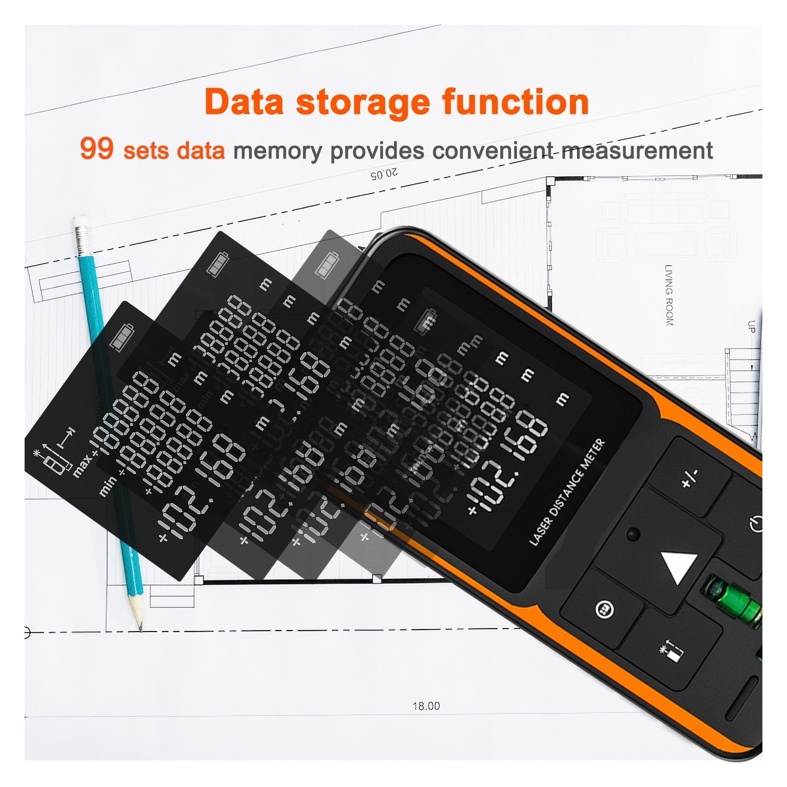 Digital Tape Measure 50M Rangefinder Accurate Distance Meter Construction Roulette Range Finder