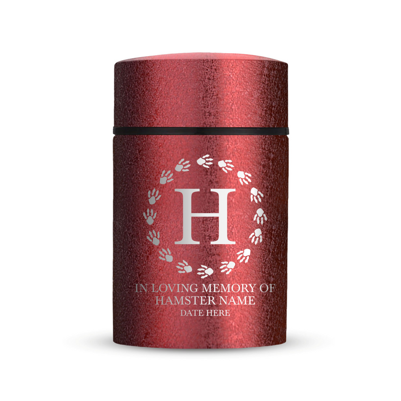 Personalized Custom Compact Mini Hamster Keepsake Textured Pet Cremation Urn Engraved