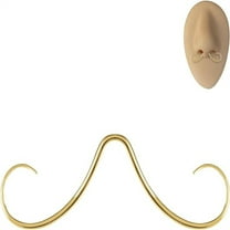 14G Mustache Septum Ring - 316L Steel Nose Jewelry for Piercing - Stylish Mustache Design Accessory