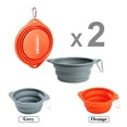 thumbnail image 4 of GOOPAWS Silicone Non-Skid Travel Cat & Dog Bowl, 2 count, Orange/Grey, 4 of 6