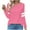 Pink, variant on YUGYXL Womens Sweatshirts Round Neck Fashionable Casual Long Sleeved Tops Purple XXL