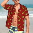thumbnail image 7 of Bingfone Men's Short Sleeve Button Down Shirts Hawaiian Hohey Bee Golden Printed Beach Shirt, 7 of 7