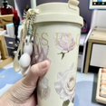 thumbnail image 4 of 500mL Stainless Steel Leakproof Travel Mug with Ceramic Coating Floral Print, 4 of 6