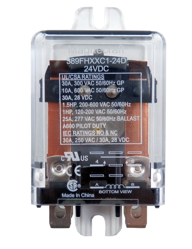 Schneider Electric Magnecraft 30A 24VDC SPST-NO-DM Power Relay  389FHXXC1-24D - Walmart.com