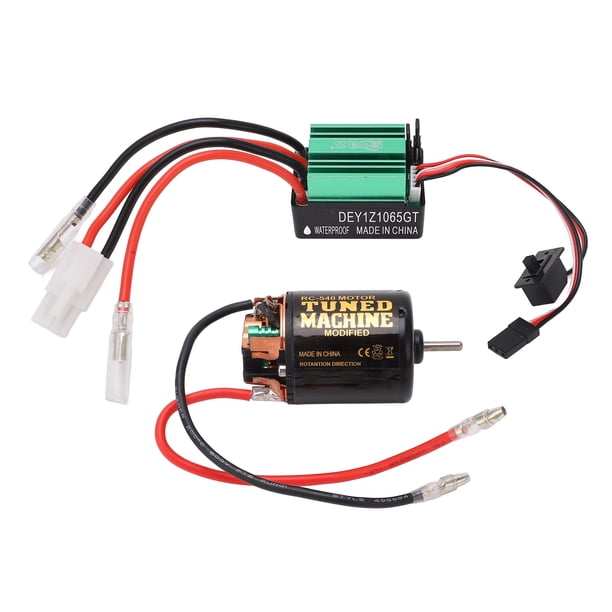 Motor Cepillado 540 RC Motor Negro con ESC Verde 65A Piezas de Coche RC de Protección contra Sobrecalentamiento ANGGREK Otros