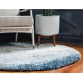 thumbnail image 4 of Rugs.com Athena Shag Collection Rug – 5' Round Blue Shag Rug Perfect For Kitchens, Dining Rooms, 4 of 9