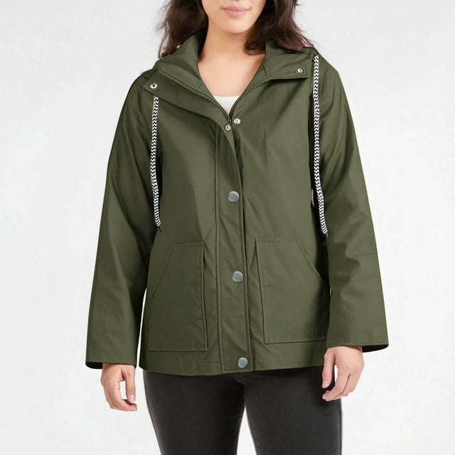 Mgmyaa Imperméables Légers Coupe-Vent Ajustables avec Poches P-3TG