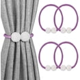 thumbnail image 1 of LAICAIW 4 Pack Attaches Magnétiques pour Rideaux, Attaches Décoratives pour Rideaux de Fenêtre (Violet), 1 of 6