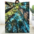 thumbnail image 2 of Creowell Trees Forest Nature Fuzzy Fluffy Soft Cozy Blanket, Flannel Lightweight Blanket, Warm Cozy Decorative Blanket for Sofa, Travel, Camping, Bed, Chair, All Season Gift 40x50in, 2 of 7