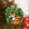 thumbnail image 3 of Cat Monstera Suncatcher Acrylic Ornament, Monstera Plant Window Hanging, Monstera Leaves Decor, Cat Lover, Plant Lover, Plant Lady Plant Mom, 3 of 4