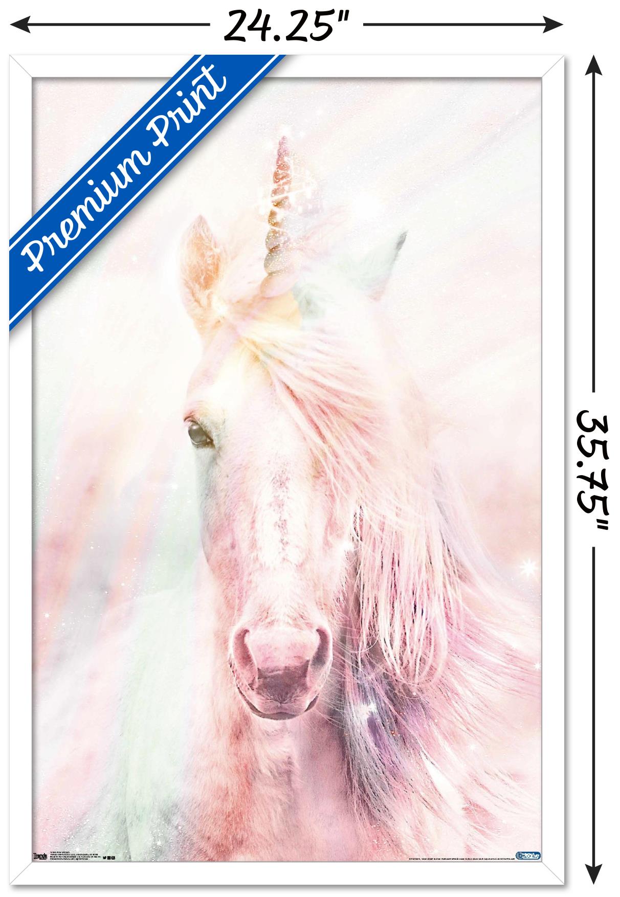Pink Unicorn Wall Poster, 22.375" x 34", Framed