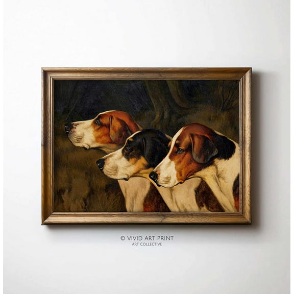 Antique Hunting Dogs Wall Art, Vintage Animal Rustic Farmhouse Home Decor, Vivid Art Print Jw-820 Wall Art, Modern Wall Decor, 8x12 UNFRAMED