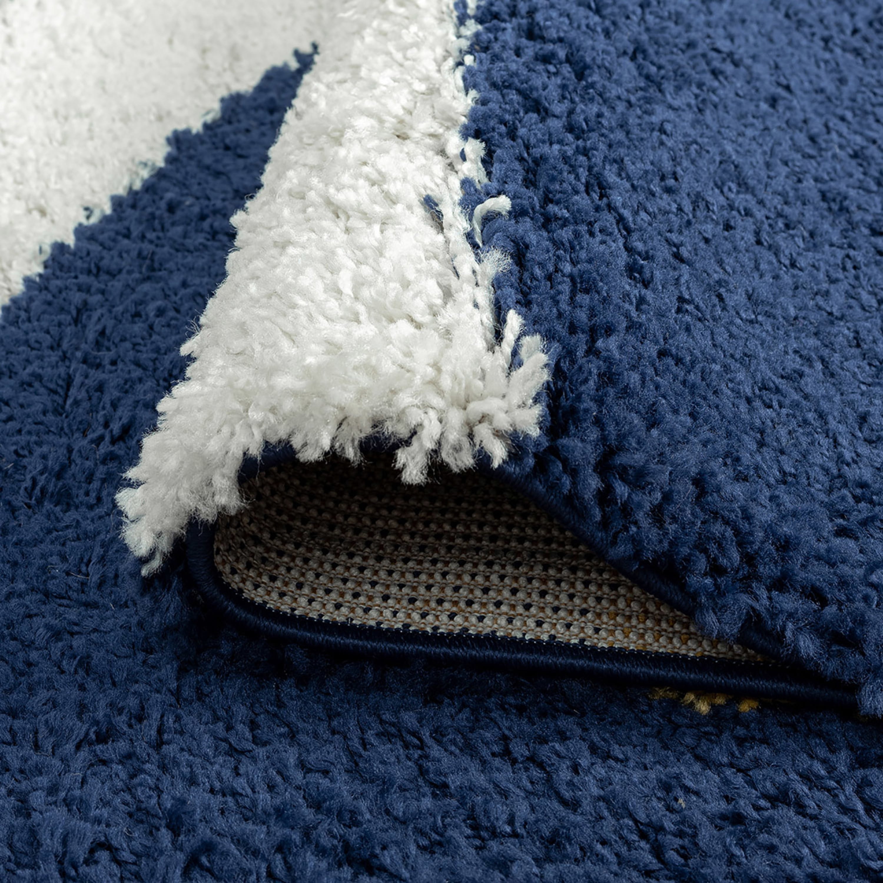 Bliss Rug Abstract Indoor Shag Rug for Living Room, Bedroom, Kids Room |Yellow/Navy, 9' x 12' (8'10''x12'2'')