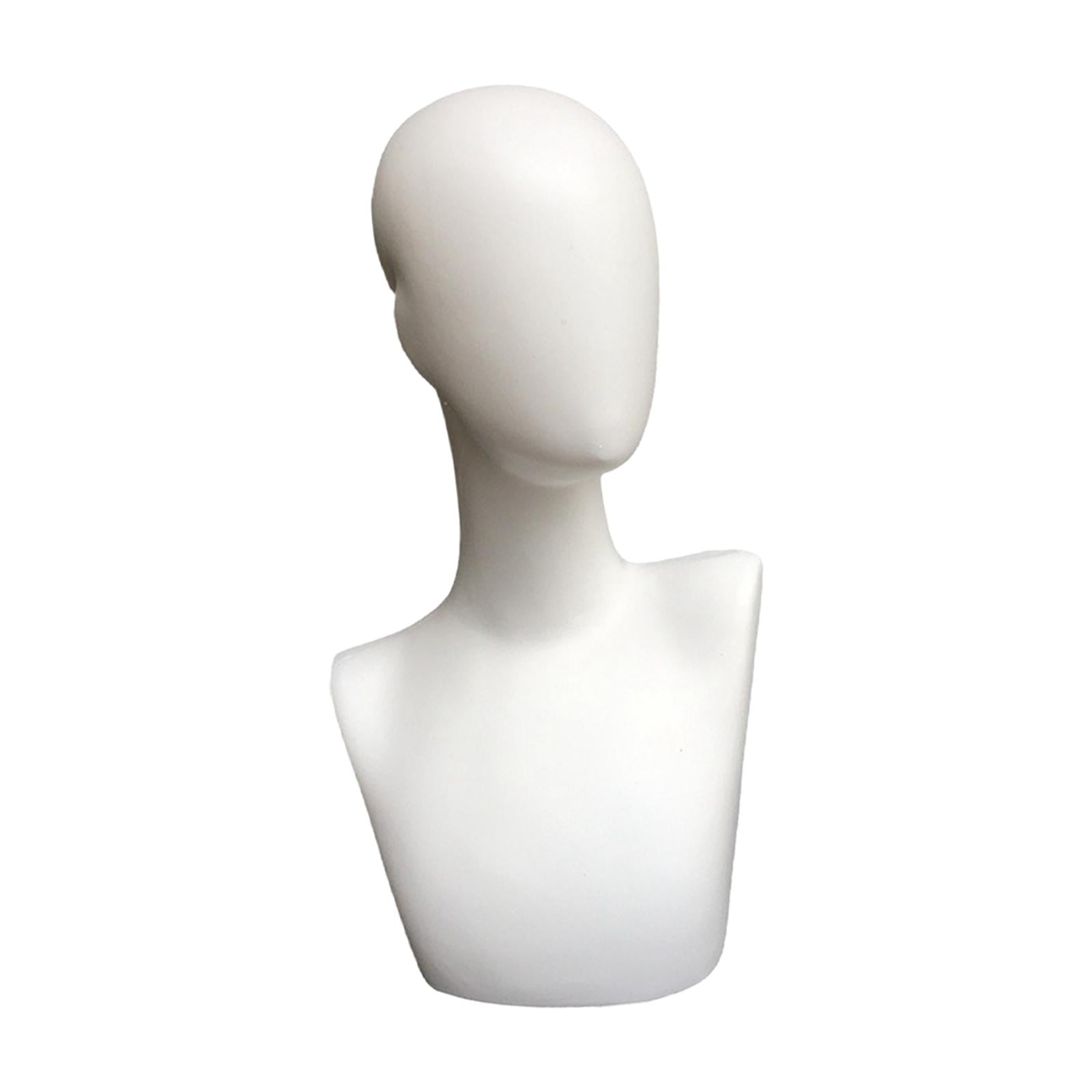 Serenable Mannequin Head Model Multipurpose Manikin Head Display Styling Wig Holder Wig Stand for Headset Headdress Jewelry Scarves Hat High Low Shoulders