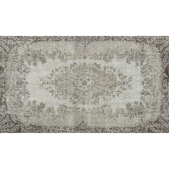 Ahgly Company Machine Washable Indoor Rectangle Traditional Pale Silver Gray Area Rugs, 2' x 5'