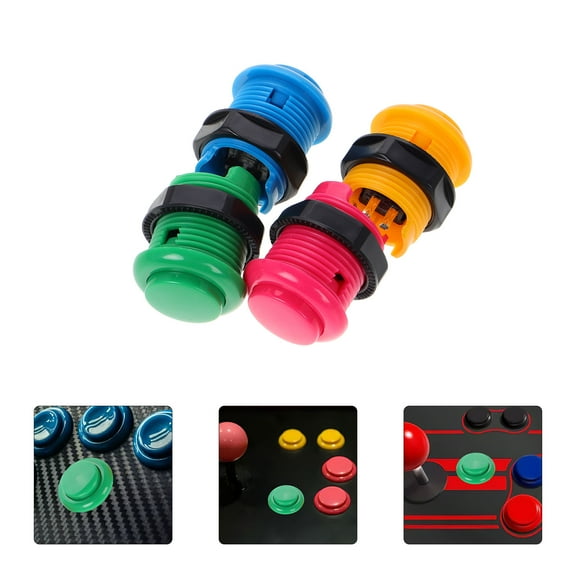 HONITANO Street Video Games 12Pcs Push Button with Plastic and Metal Material for Plug and Play