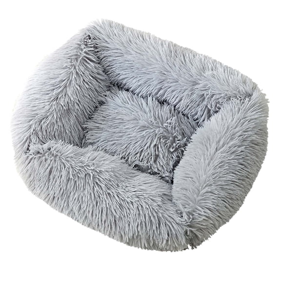 Calming Plush Dog Cat Bed Soft Fluffy Cuddler Pet Cushion Warming Puppy Bed Machine Washable