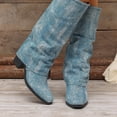 thumbnail image 5 of Women's Chunky Heel Knee High Boots, Retro Pointed Toe Slouch Design with Breathable Lining, Trendy Boots for Daily Party Gift, 5 of 5