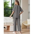thumbnail image 2 of Ekouaer Lounge Sets for Women Short Sleeve Tops and Long Pants Soft Comfy Pajamas Set 2 Piece Outfits, 2 of 6