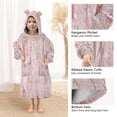 thumbnail image 4 of Wearable Blanket with Sleeves and Pocket Oversized Hooded Sweatshirt 3-14 YR Light Pink Tassels M, 4 of 7