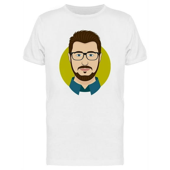 Bearded Man Avatar T-Shirt Men -Image by Shutterstock, Male x-Large