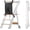White & Natural, variant on Cosyland Foldable Adjustable Toddler Kitchen Step Stool, Natural Wood Kids Standing Tower with Safety Rail, Natural