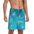 thumbnail image 2 of Balery Christmas Snow Pantalones cortos de pijama de punto de algodón para hombre con cinturilla y bolsillos-Small, 2 of 6