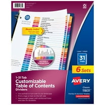 Avery 1-31 Dividers, 31 Tabs, Ready Index (6 Sets of 11831)