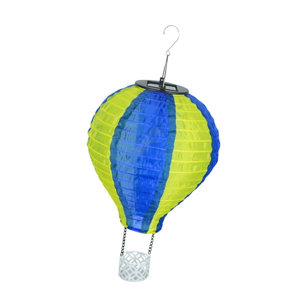 Globo de aire caliente, linterna Solar, decoración de jardín al aire libre, lámpara decorativa para exteriores, luz Solar parpadeante para decoración amarillo y azul