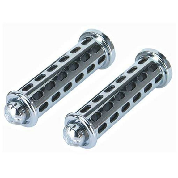 Grips BLock Black/Chrome 9808 Eagle. Bike grips, bicycle grips, lowrider grips, beach cruiser grips, mountain bike grips