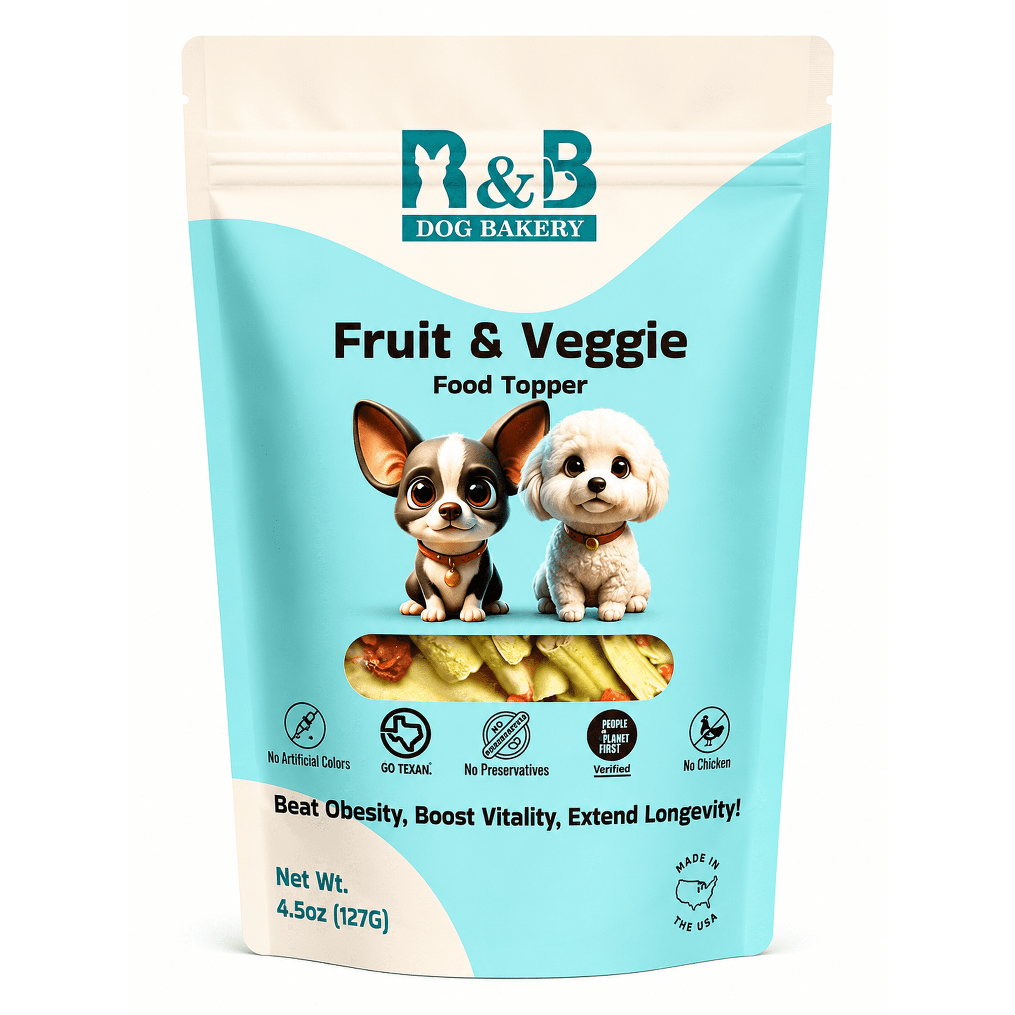 R&B Fruit & Veggie Meal Topper, 100% Natural, 4.5 oz Pouch