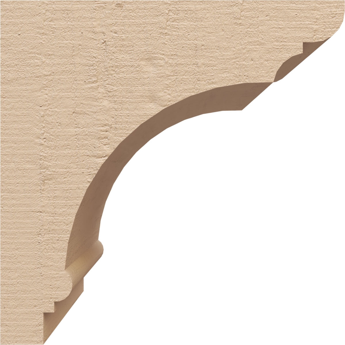 5"W x 5"D x 5"H Wide Hughes Rough Cedar Woodgrain TimberThane Corbel, Primed Tan