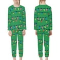 thumbnail image 3 of Renewold Green Pajamas Family Set Christmas Colorful Lights Athletic Clothing Relaxed Sleepwear Birthday Gifts Kids Teens Casual Scoop Neck Nightwear Size 11-12, 3 of 5