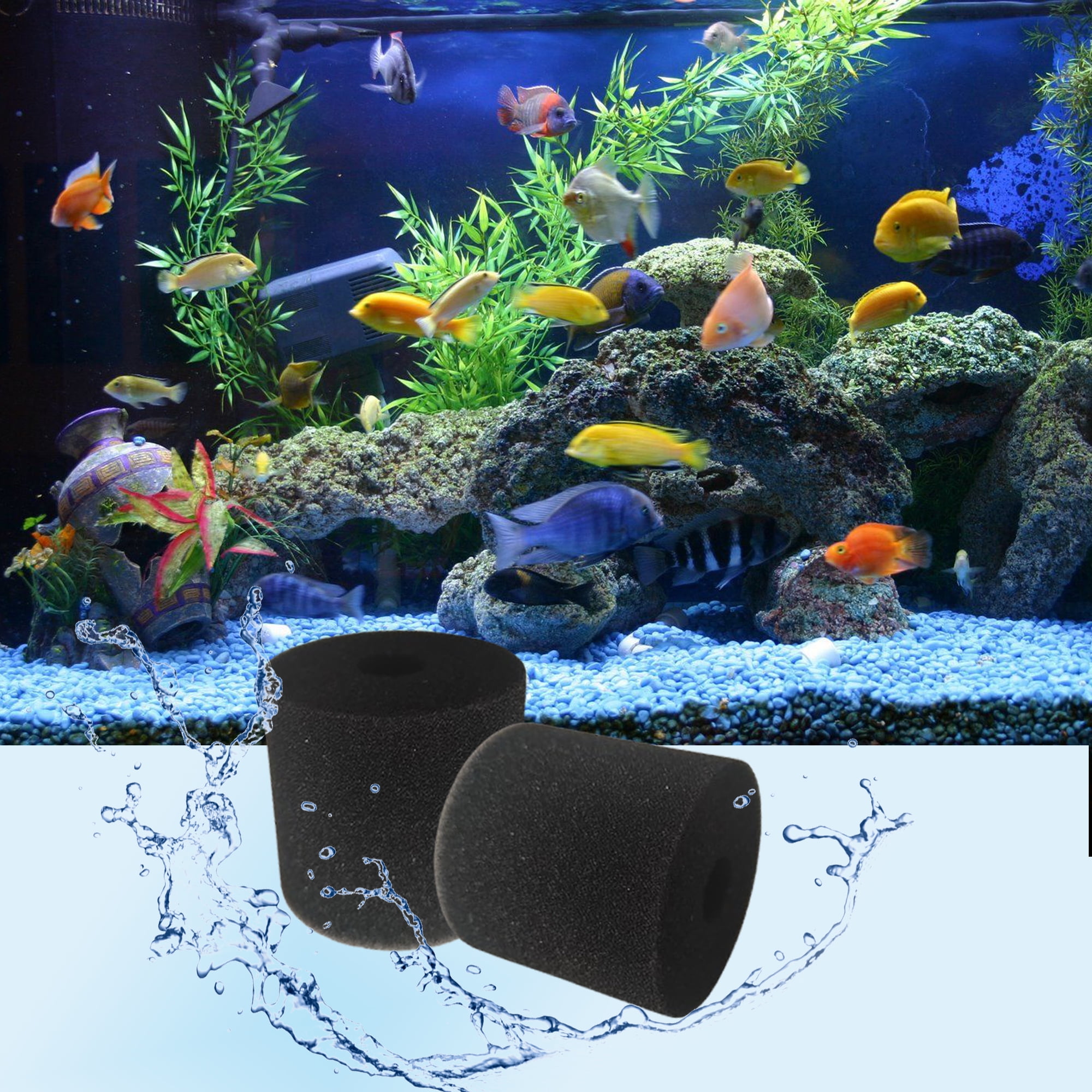 Qzbhct 18 Pcs Aquarium Bio Sponge Foam Filter Pads Compatible with Bio Master 250/350/600 Filtration Systems