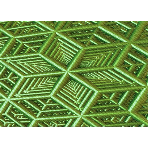 Ahgly Company Indoor Rectangle Patterned Nebula Green Area Rugs, 4' x 6'