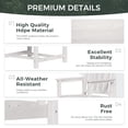thumbnail image 3 of Ciokea 66" Outdoor Dining Table with Umbrella Hole HDPE Rectangle Patio Table for 6 Patio Furniture Garden Backyard White, 3 of 6