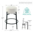 thumbnail image 2 of Zesthouse Swivel Counter Stools Set of 3, 26.7" Modern Boucle Counter Height Bar Stools with Metal Legs, Backless Round Barstools for Kitchen Island, White, 2 of 10