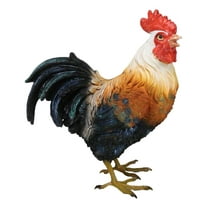 Rustic Western Country Farm White Breasted Chicken Rooster Figurine