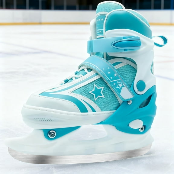 JZY Beginner Ice Skates for Kids with Smooth Glide Blades | Adjustable for Boys & Girls Ages 5-12 | Comfortable & Safe for Indoor/Outdoor Winter Sports
