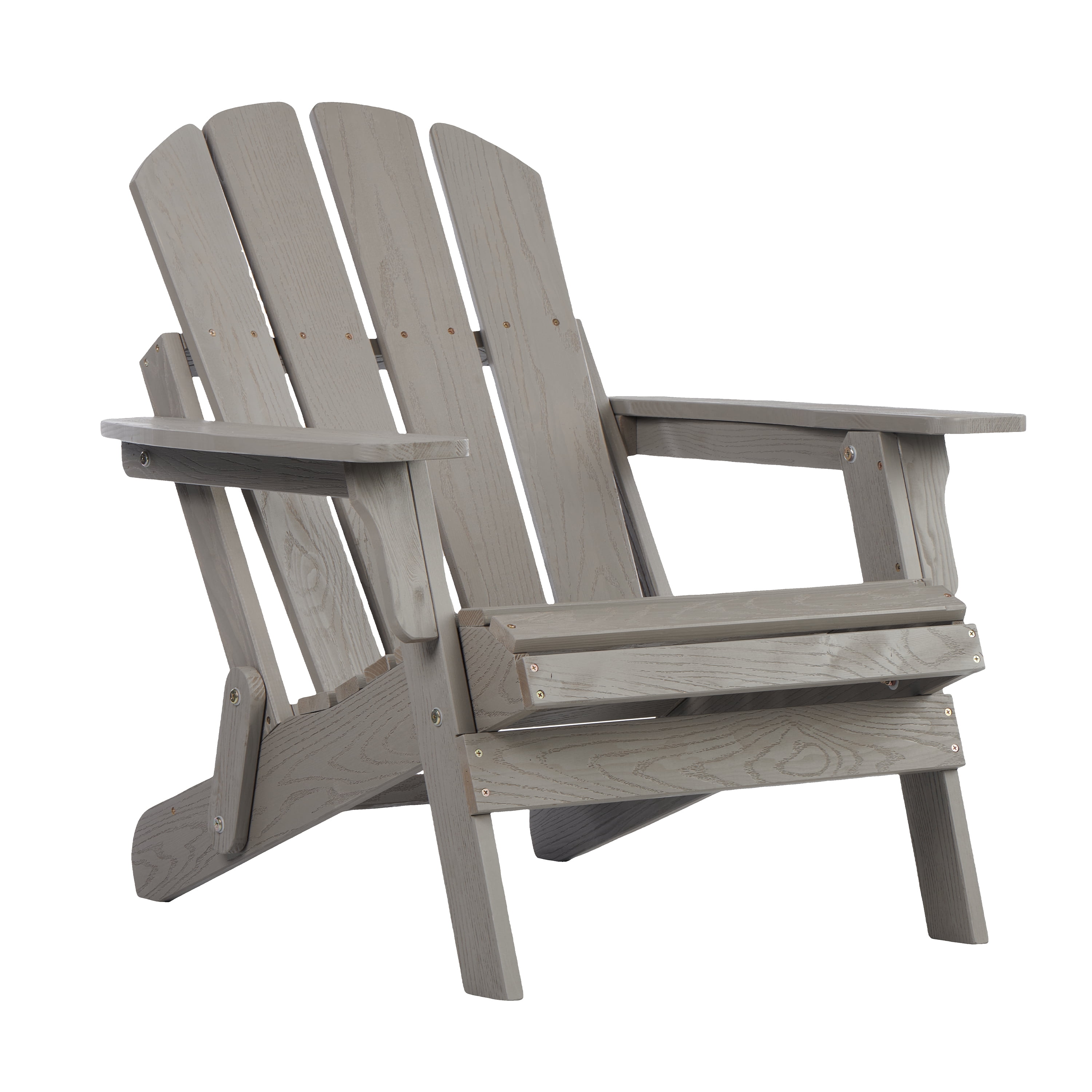 Oversize Embossed Wooden Outdoor Folding Adirondack Chair with Pre-Assembled BackRest & SeatBoard, Wood Patio Chair for Garden Backyard Porch Pool Deck Firepit