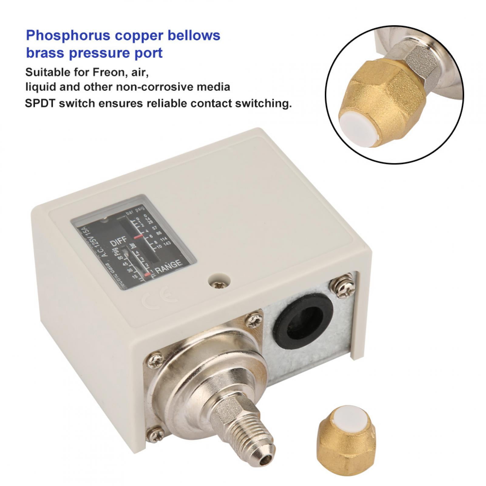 Ymiko Pressure Switch, Stainless Steel Pressure Controller, For Pressure Limit Control Air