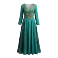 thumbnail image 4 of XIAOCHA Womens Embroidered V Neck Maxi Dress Long Sleeve High Waist Flowy Dresses Boho Casual Summer Dress, 4 of 4