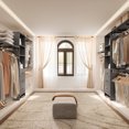 thumbnail image 3 of MAYEERTY Gray 96*16*75"High-Capacity Wardrobe Rack: 3 Drawers, Shelves, Expandable Rods, Stylish & Durable, 3 of 7